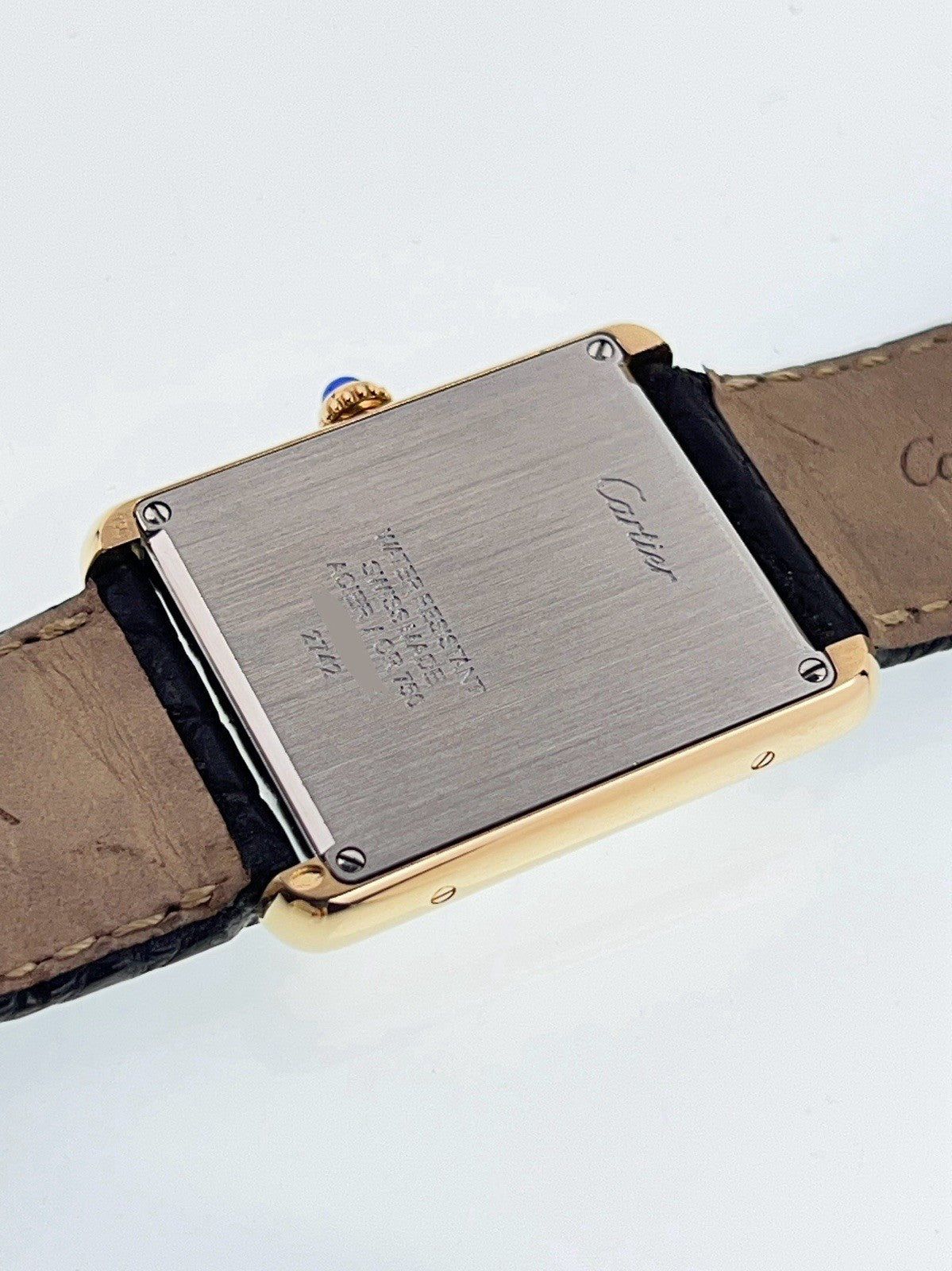 Cartier Tank Solo 18k Yellow Gold Silver Dial 27mm Quartz Men's Watch W1018855