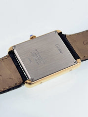 Cartier Tank Solo 18k Yellow Gold Silver Dial 27mm Quartz Men's Watch W1018855