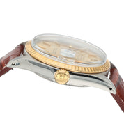 Rolex Datejust 36 Steel & Gold Champagne Dial 36mm Automatic Mens Watch 16013