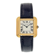 Cartier Stepped Tank Gold Plated Steel White Dial 27.5mm Manual Mens Watch 25716