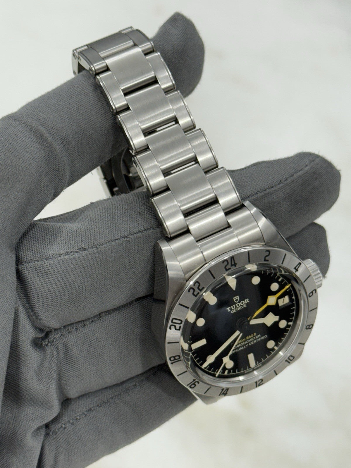 Tudor Black Bay Pro Stainless Steel GMT Men's Black Dial Watch 79470