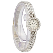Rolex Cocktail Watch Silver Dial 18k White Gold 15mm Manual Wind Womens 2166