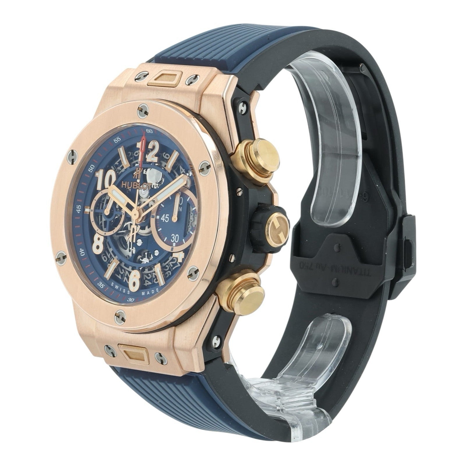 Hublot Big Bang Skeleton Dial 18k Rose Gold 45mm Automatic Mens 411.OX.5189.RX