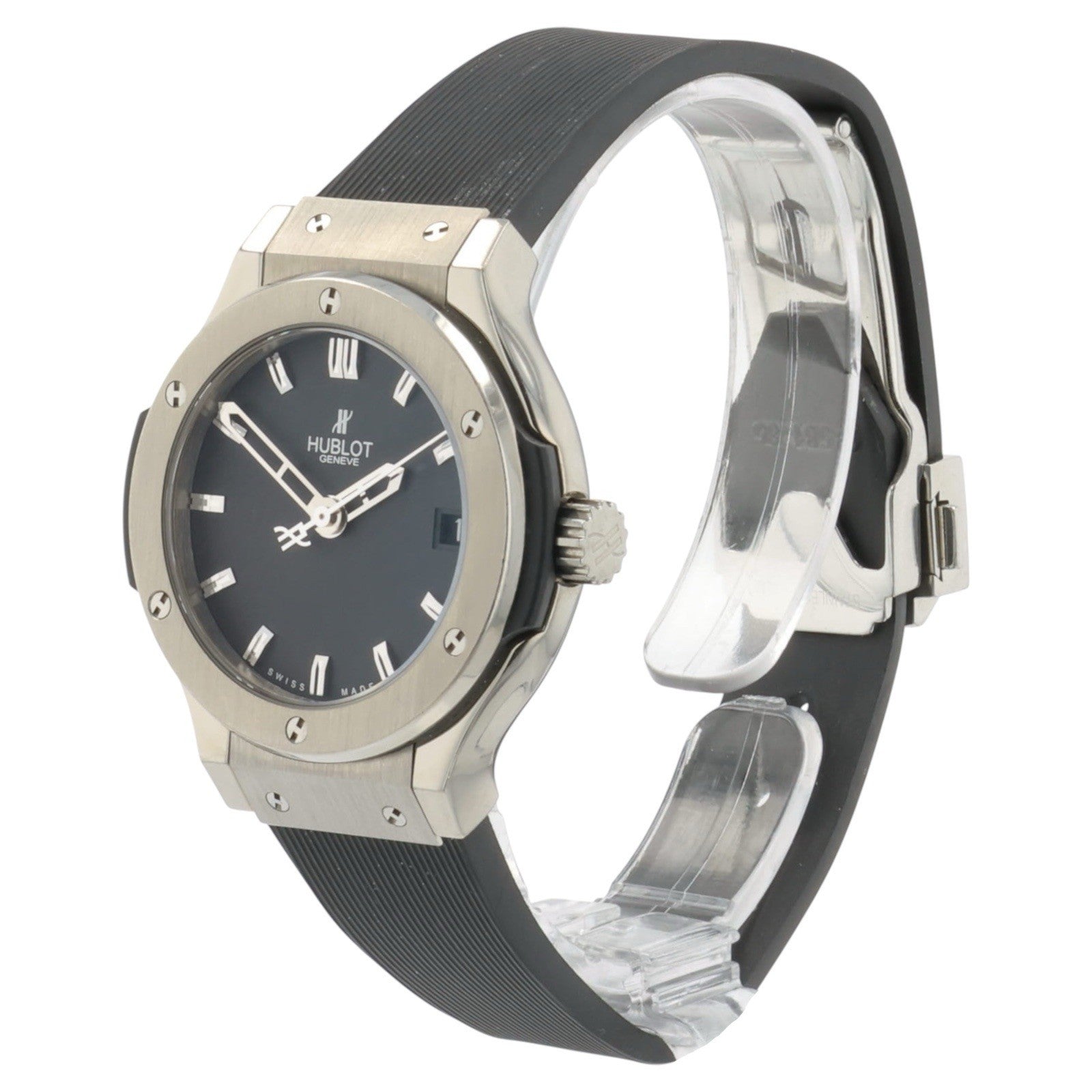 Hublot Classic Fusion Titanium Black Dial 33mm Quartz Women's  581.NX.1170.RX