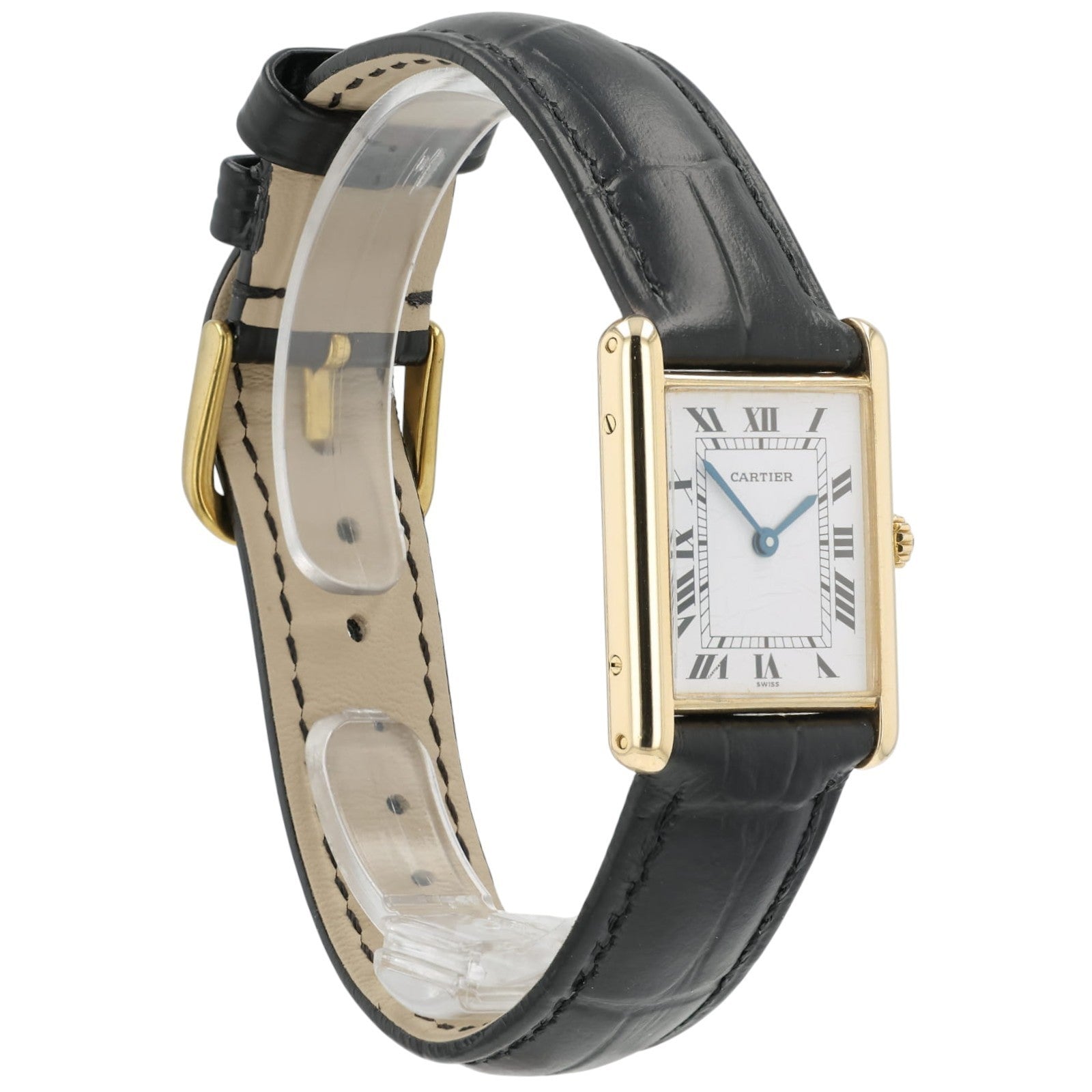 Cartier Tank Louis White Dial 18K Yellow Gold 23mm Quartz Unisex Watch 81052