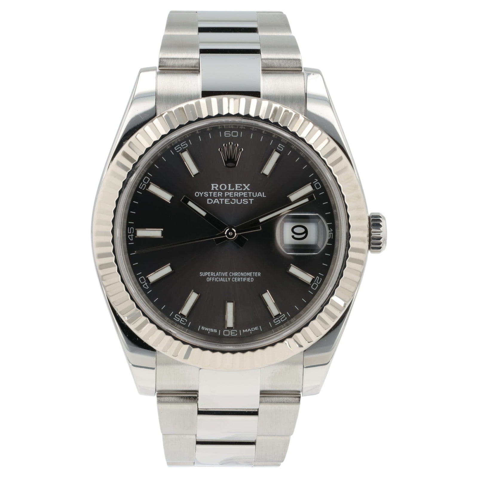 Rolex Datejust Rhodium Dial Stainless Steel 41mm Automatic Mens Watch 126334