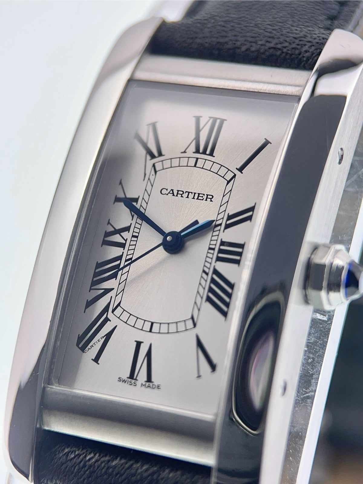 Cartier Tank Americaine Steel Silver Dial 23mm Automatic Unisex Watch WSTA0017