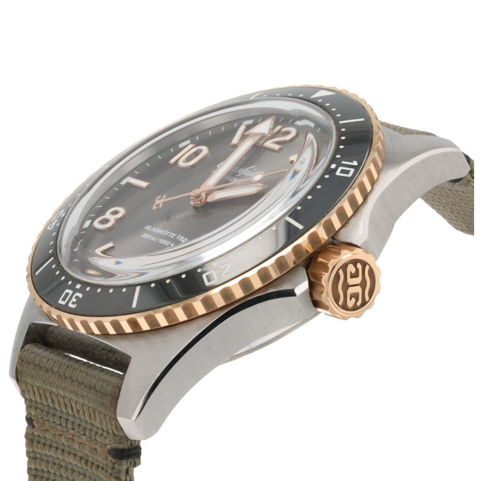 Glashutte Original SeaQ Gold & Steel Grey Dial 43mm Mens Watch 1-36-13-04-91-33