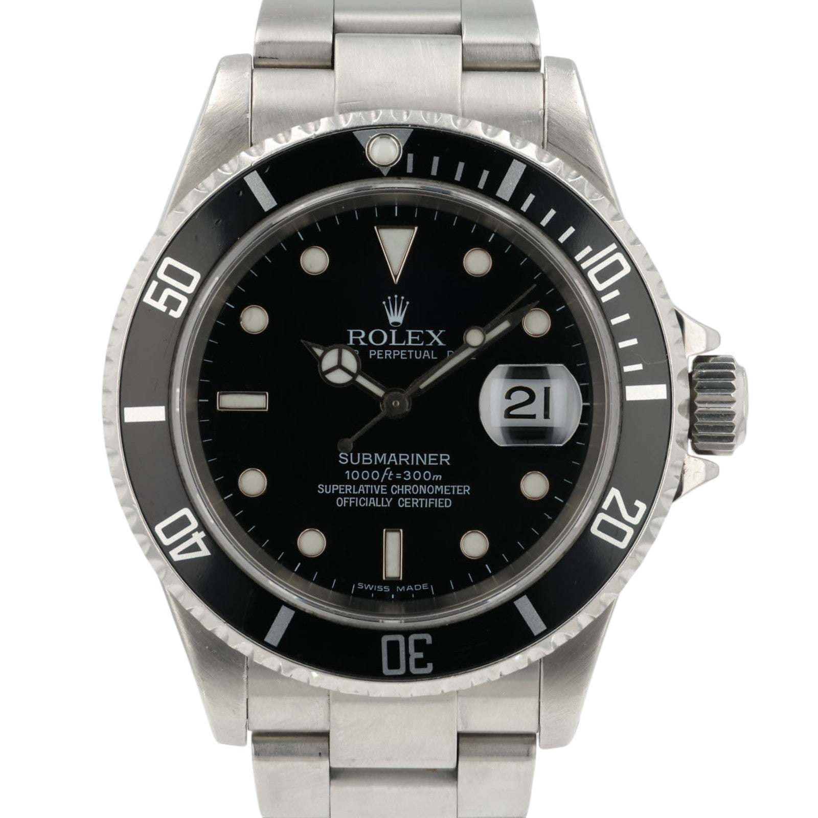 Rolex Submariner Black dial Stainless Steel 40mm Automatic Mens Watch 16610