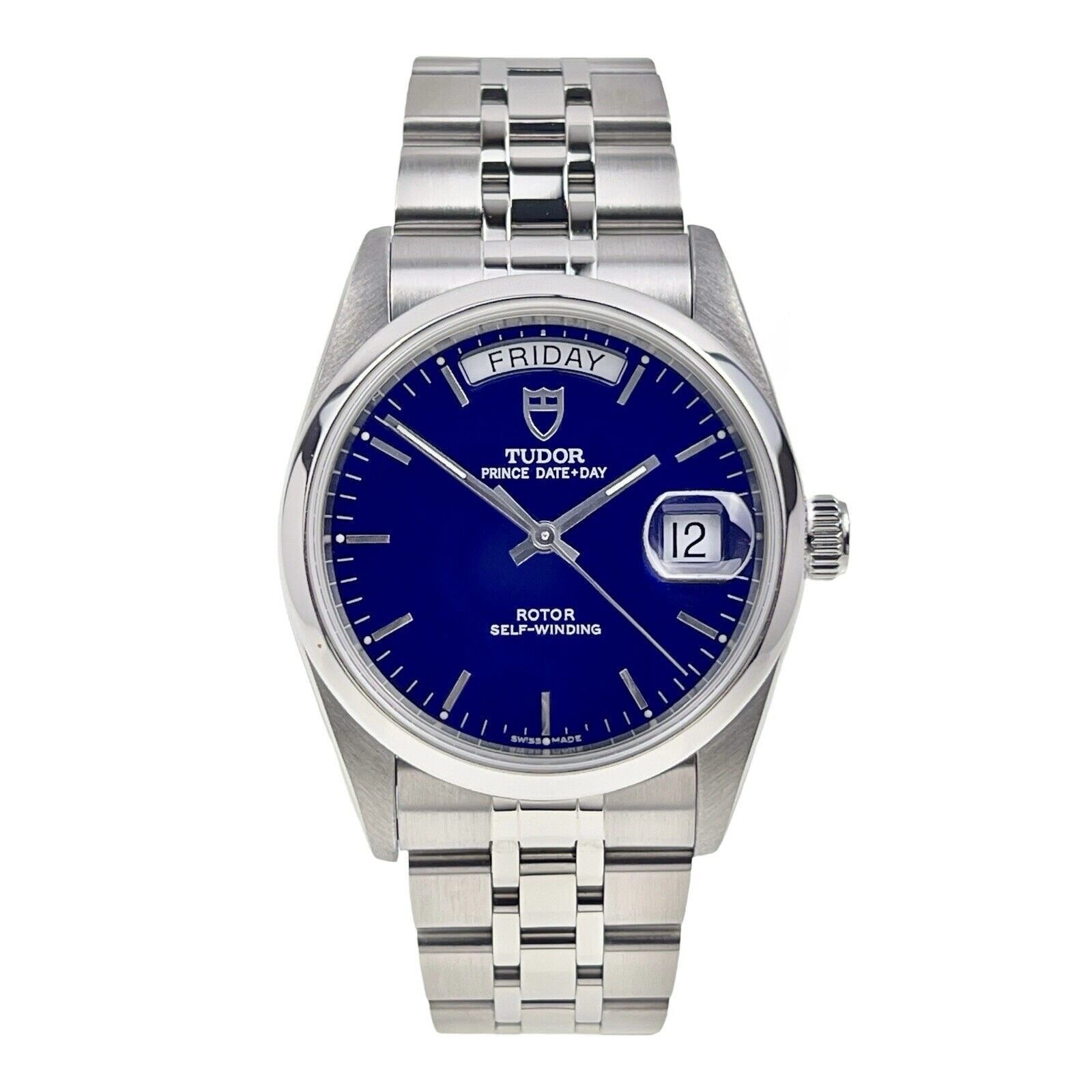Tudor Prince Date Day Stainless Steel Blue 36mm Automatic Men’s Watch 76200
