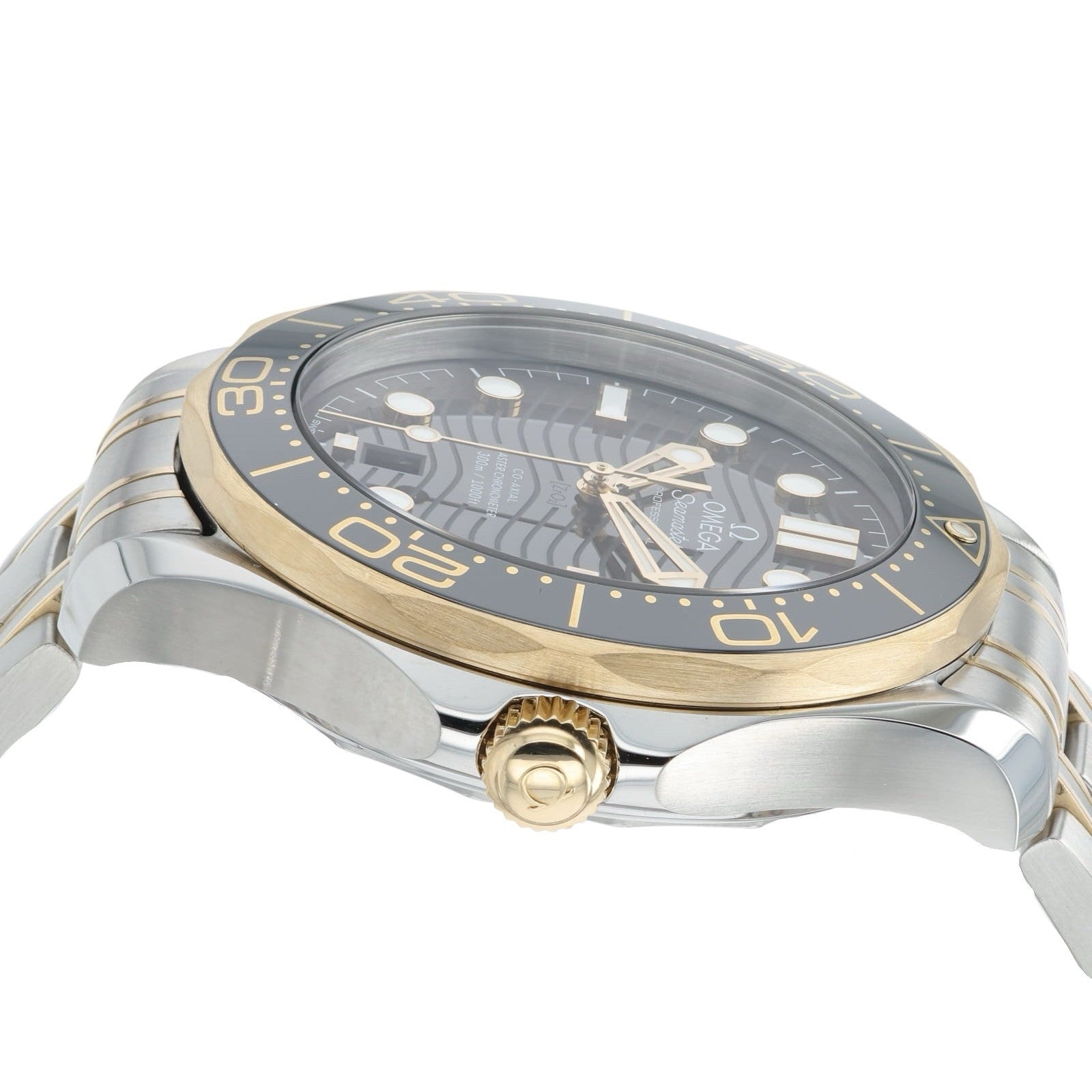 Omega Two-Tone Seamaster Black Dial Gold & Steel 42mm Mens 210.20.42.20.01.002