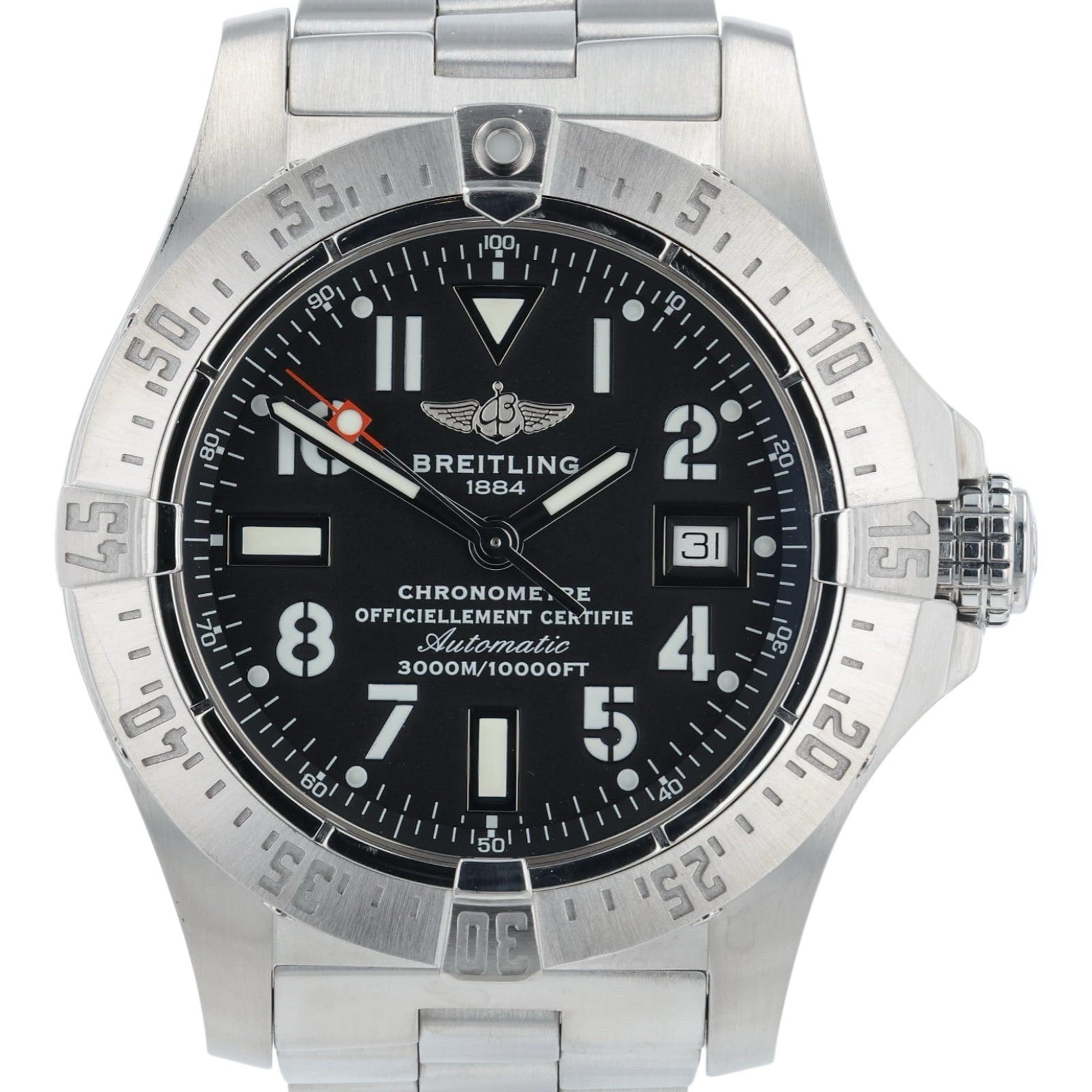 Breitling Avenger Seawolf Black Dial Stainless Steel 45mm Automatic Men’s A17330