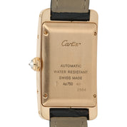 Cartier Tank Americaine 18k Rose Gold Silver Dial 26mm Auto Mens Watch W262003