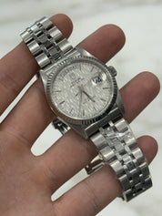 Tudor Prince Day & Date Stainless Steel 36mm Linen Automatic Watch 76214