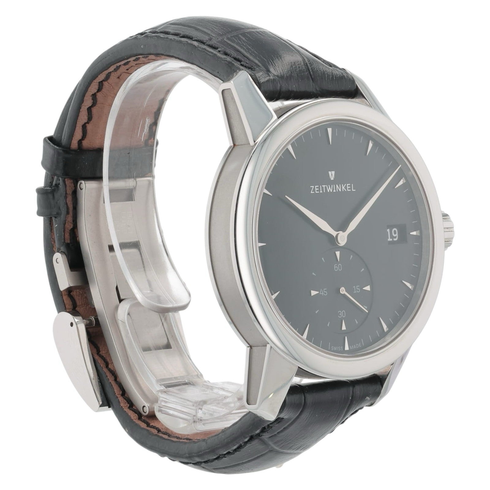 Zeitwinkel 188 Stainless Steel Black Dial 42mm Automatic Movement Men’s 183075