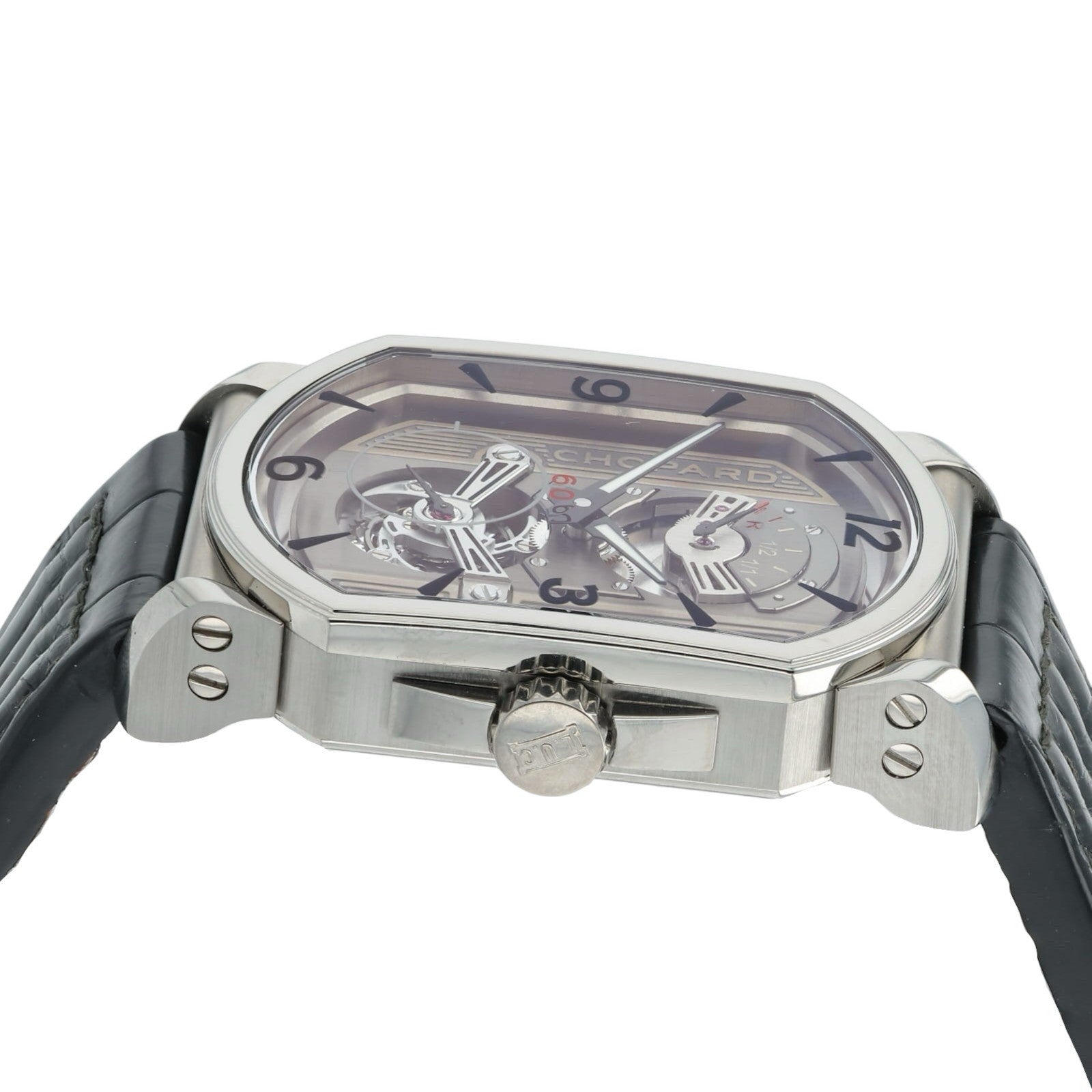 Chopard L.U.C Engine One Tourbillon Grey Titanium Manual Mens Watch 168526-3001