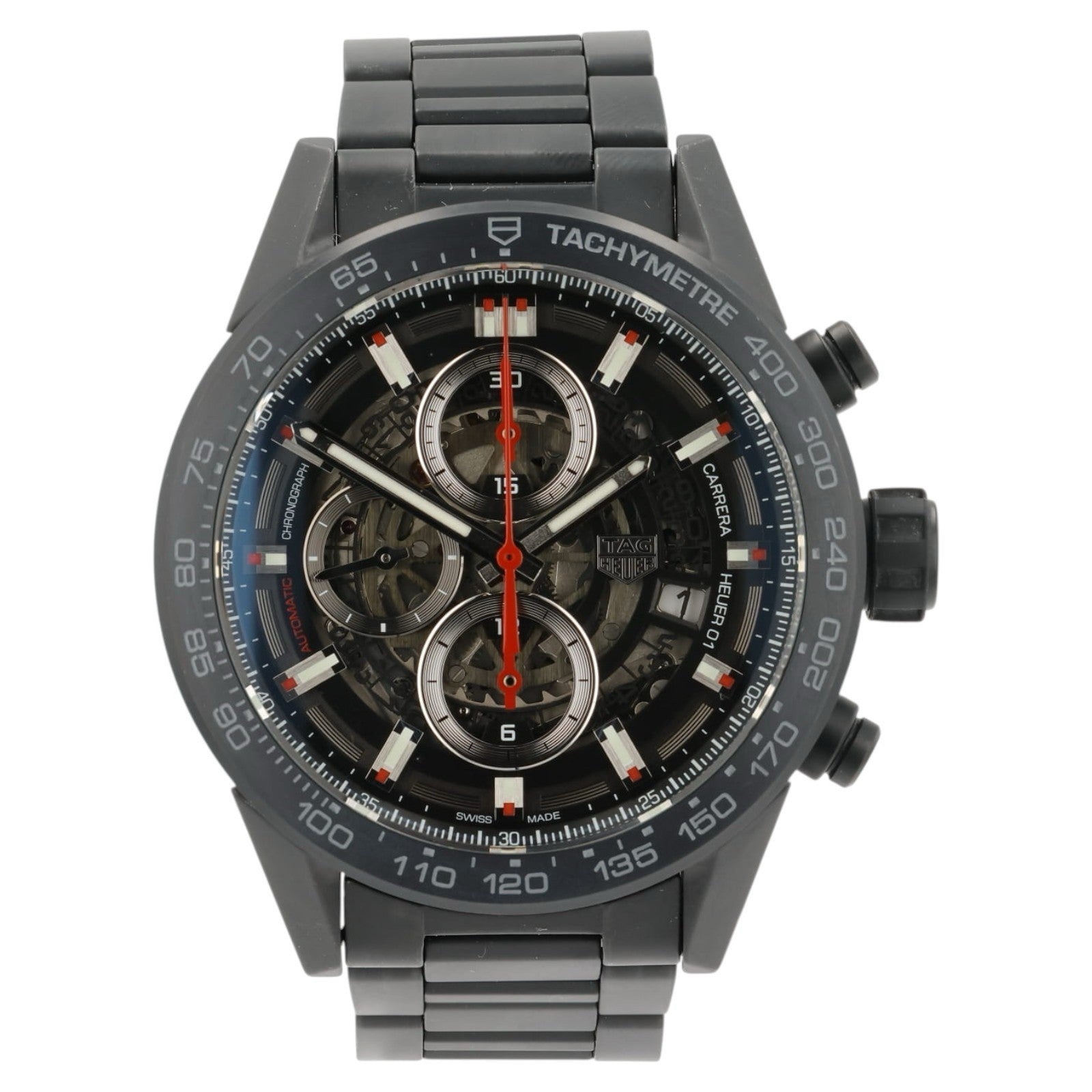 Tag Heuer Carrera Calibre Black Dial Ceramic 43mm Automatic Men's Watch CAR2090