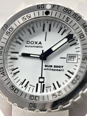 Doxa Sub Whitepearl 42.5mm Automatic White Dial Watch SUB300T Box & Papers