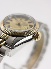 Rolex Lady Oyster Perpetual Gold & Steel Champagne Dial 26mm Women's Watch 6719