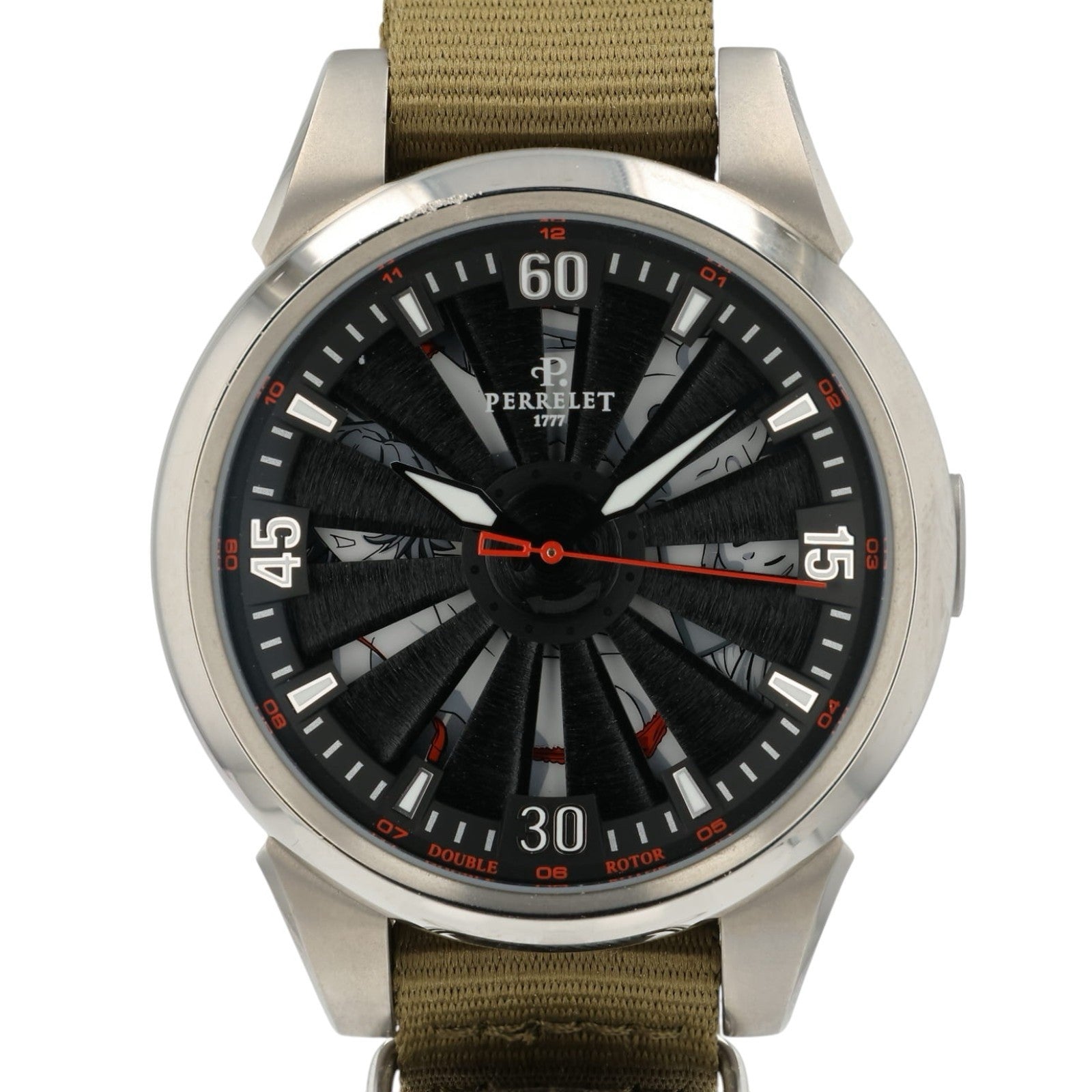 Perrelet Turbine Erotic Black Dial Titanium 44mm Automatic Men’s Watch A4020/4