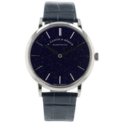A. Lange & Sohne Saxonia Blue Dial 18k White Gold 39mm Manual Wind Men’s 205.086