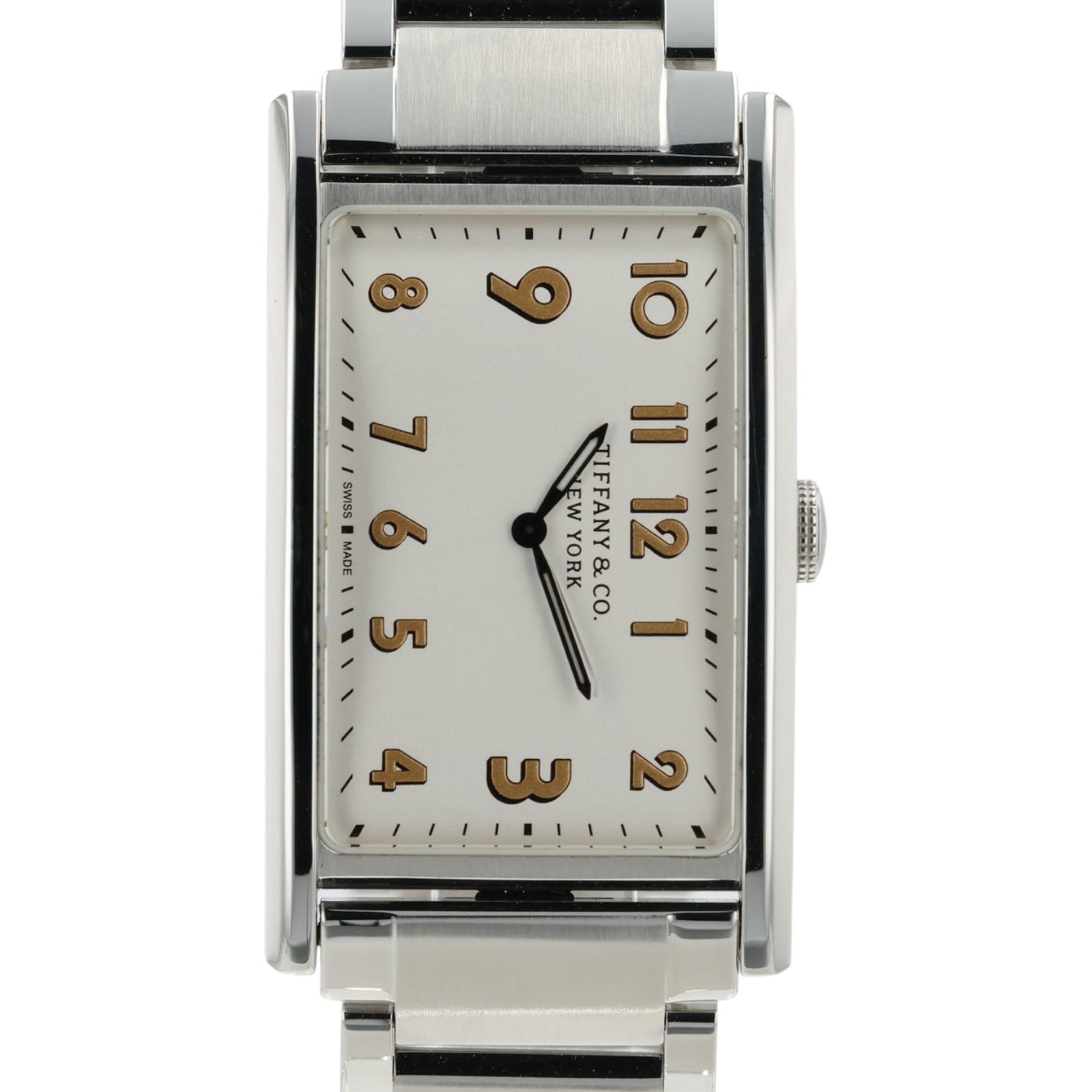 Tiffany East West Silver Color Dial Stainless Steel 22x37mm Quartz Unisex Watch