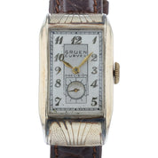 Gruen Curvex Gold Filled Silver Dial 20mm Wind Up Unisex Watch Side Lord Extreme