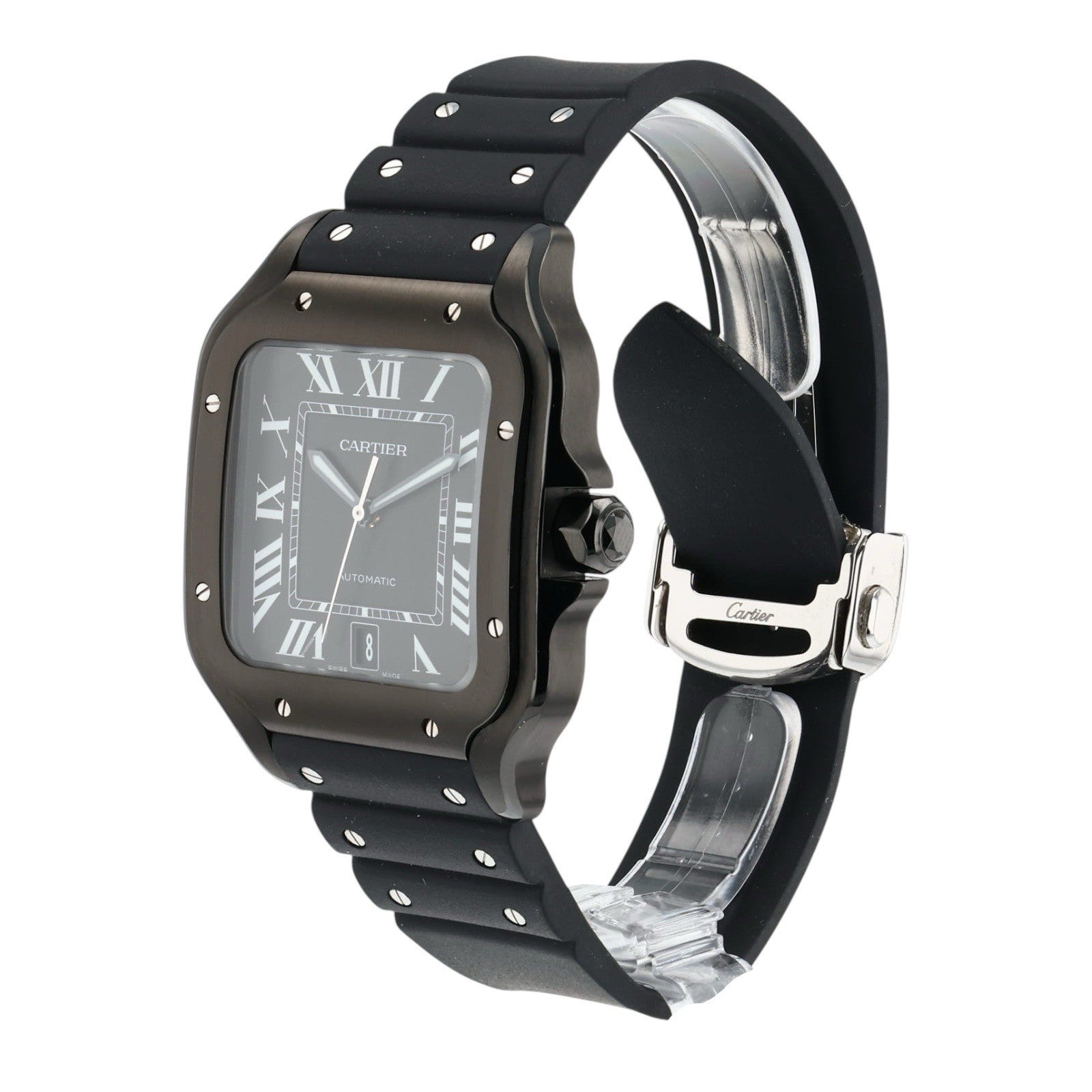 2024 Cartier Santos Stainless Steel Black Dial 40mm Automatic Watch WSSA0039