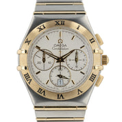 Omega Constellation Chronograph White Dial Gold & Steel 37mm Quartz Mens 1242.30