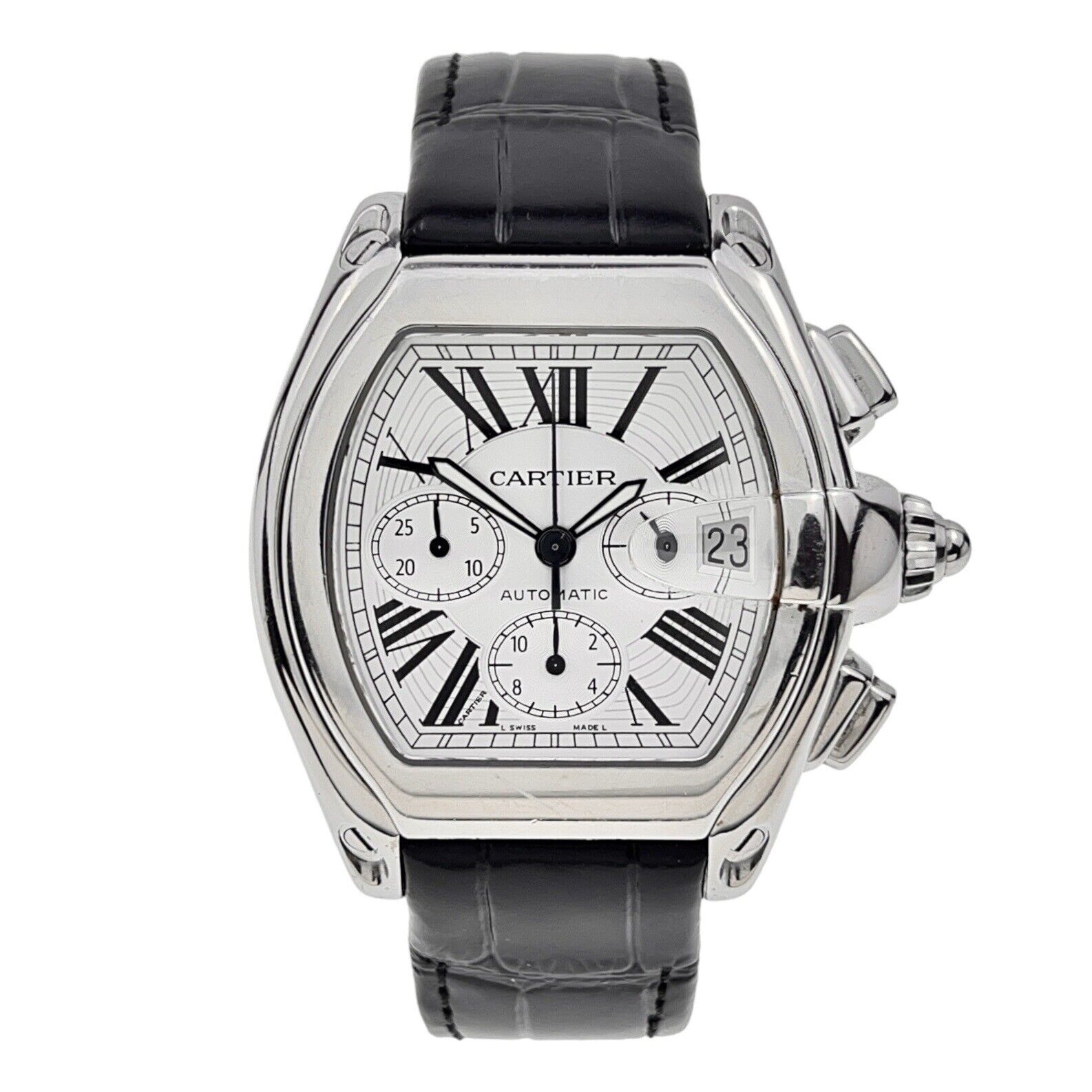 Cartier Roadster Chronograph Automatic 42mm Silver Dial 2618 Stainless Steel