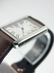 Cartier Tank Solo Stainless Steel Silver Dial 29mm Automatic Mens Watch W5200027