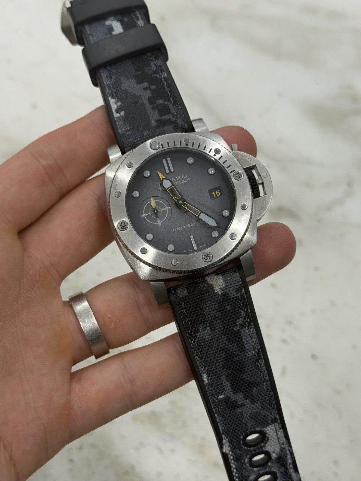 Panerai Submersible Navy Seals PAM01323 Automatic 44mm Grey Dial Watch