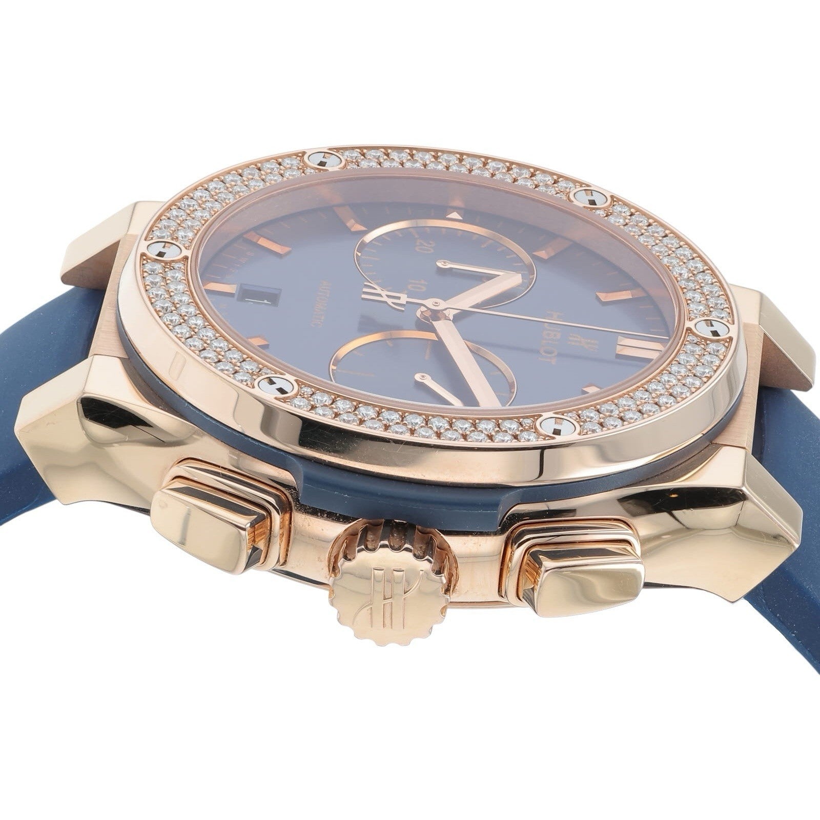 Hublot Classic Fusion 18k Rose Gold Blue Dial 45mm Automatic Mens 520.OX.7180.OX