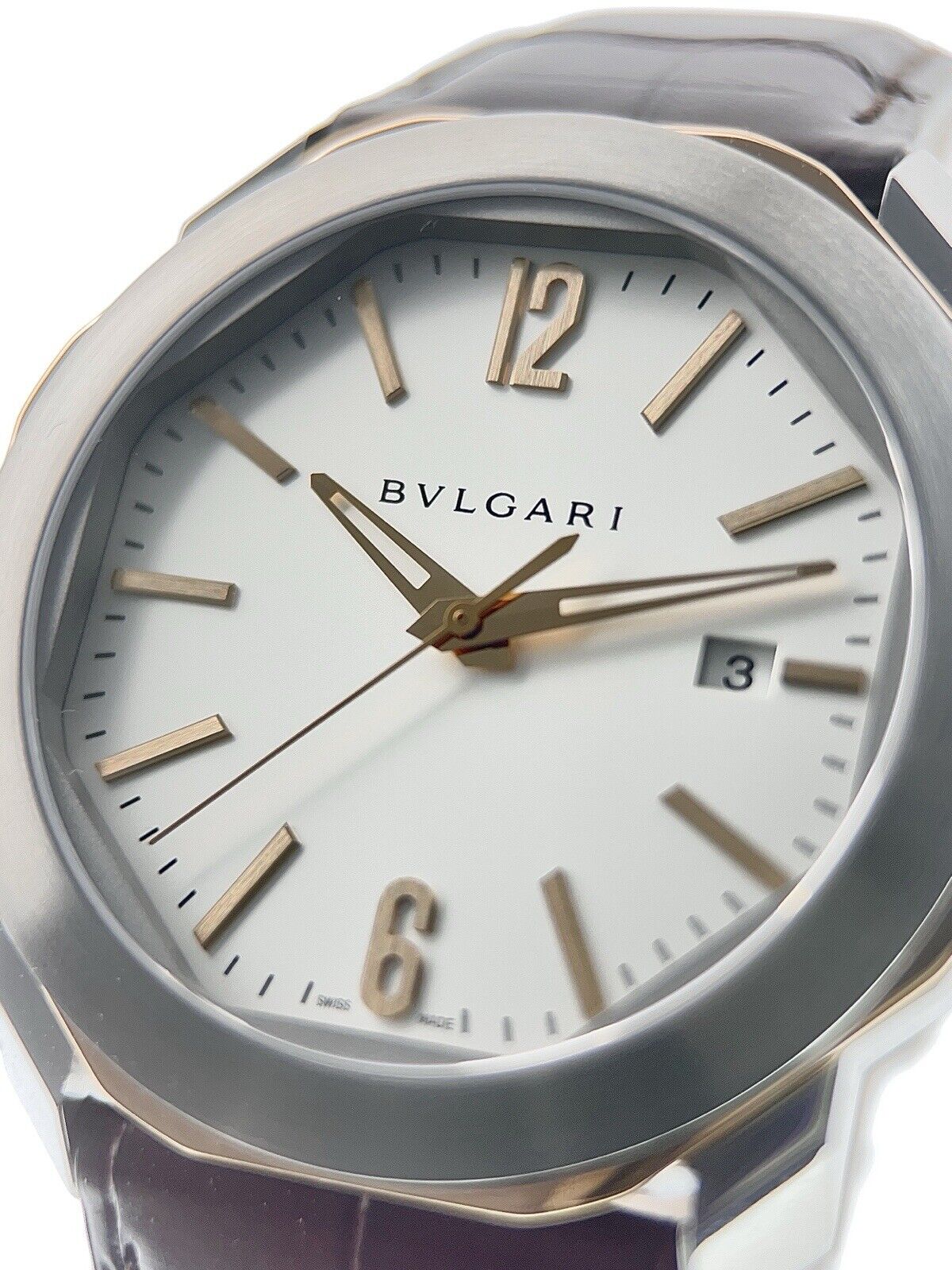 Bulgari Octo Gold & Steel Silver Dial 41mm Automatic Mens Watch OC41C6SPGLD