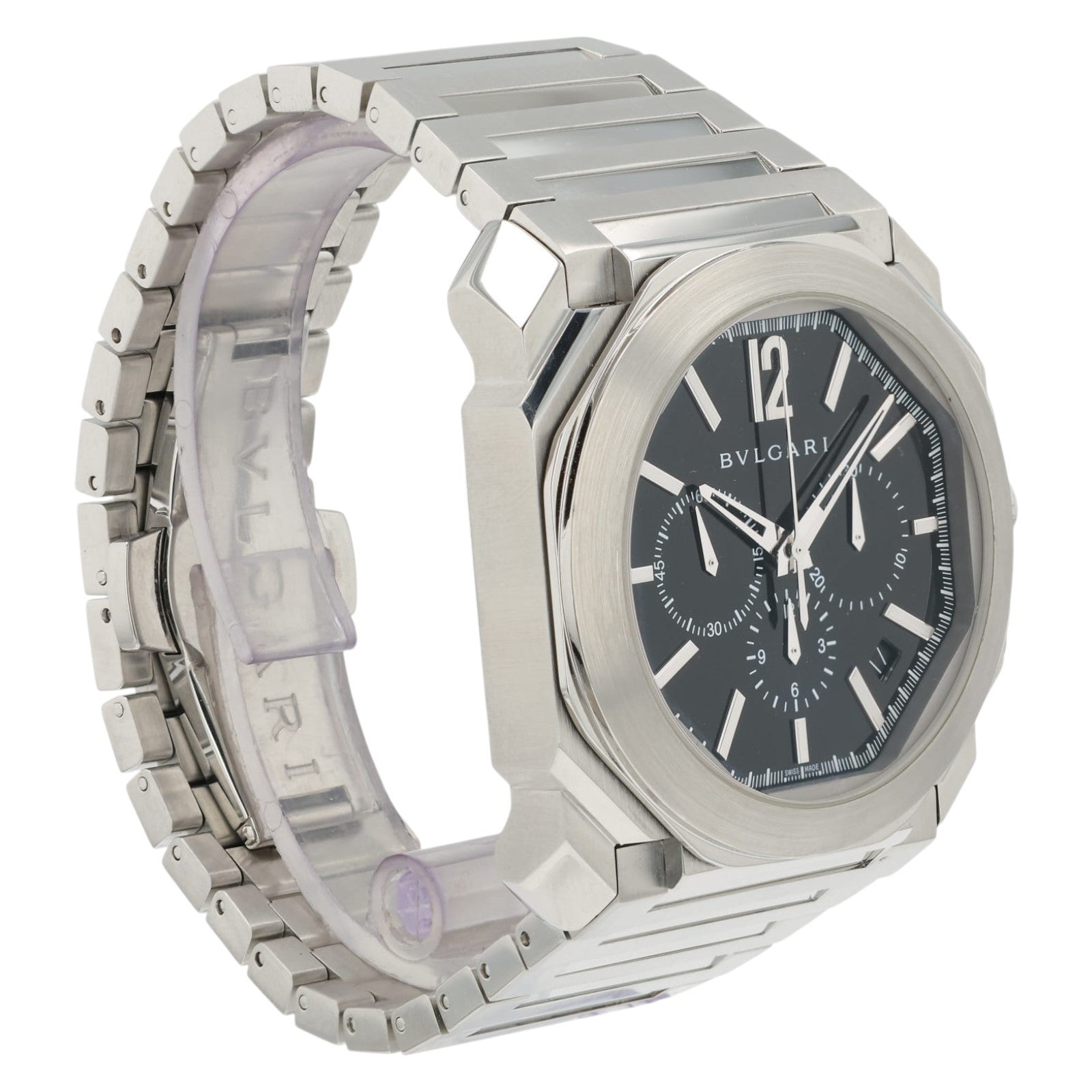 Bulgari Octo Chrono Black Dial Stainless Steel 41mm Automatic Mens BGO 41 S CH