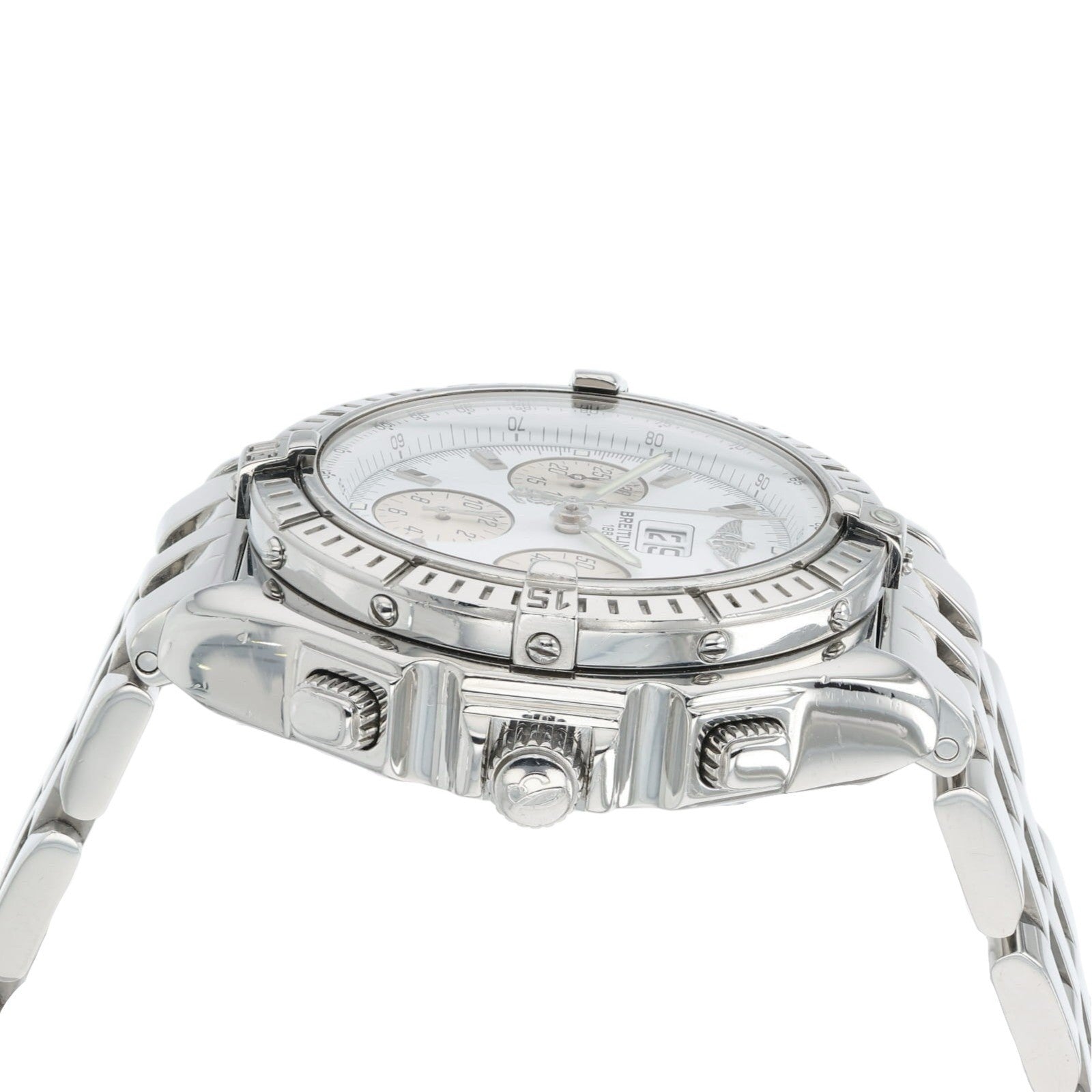 Breitling Chronomat Stainless Steel White Dial 44mm Automatic Mens A44355