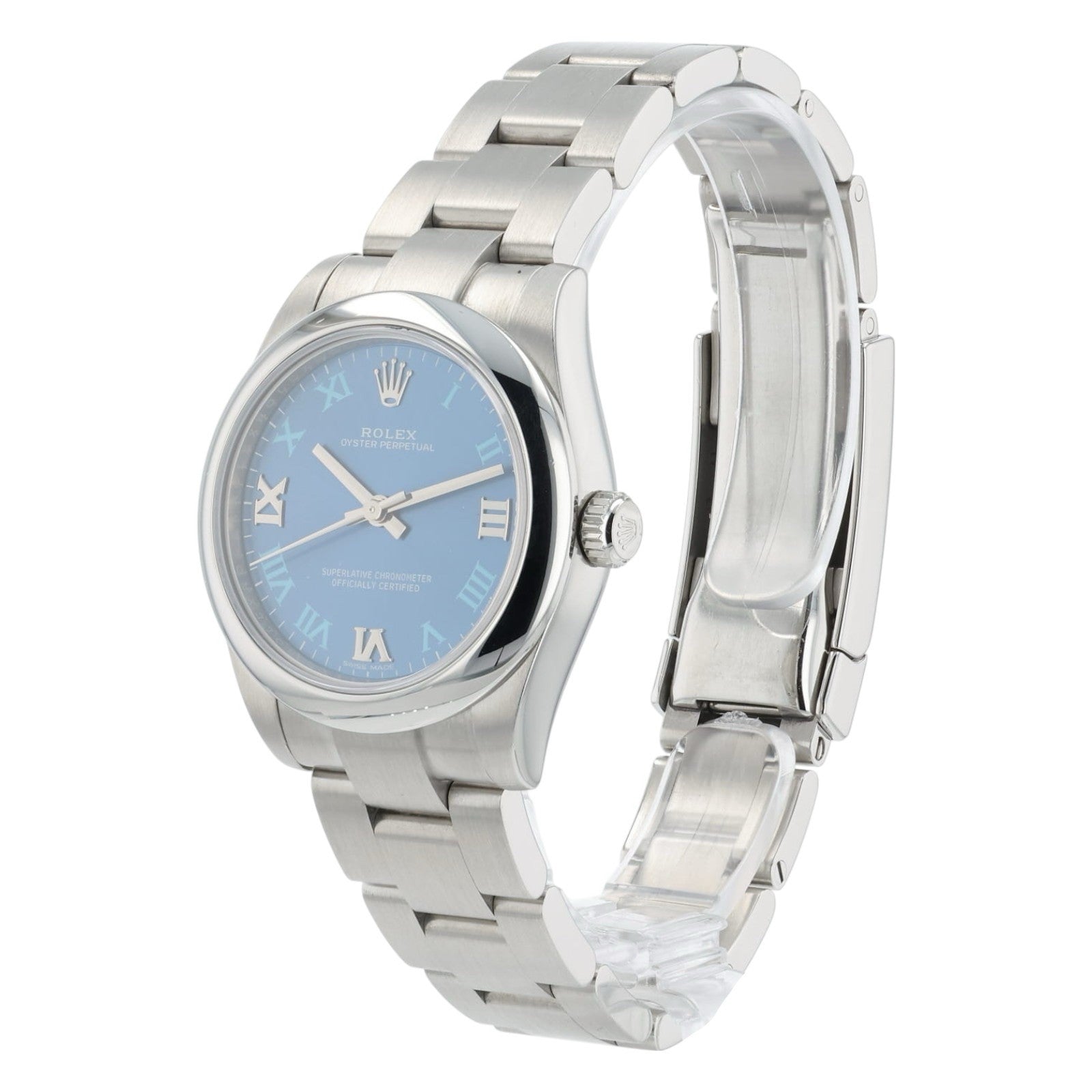 Rolex OP Blue Roman Blue Dial Stainless Steel 31mm Automatic Ladies Watch 177200