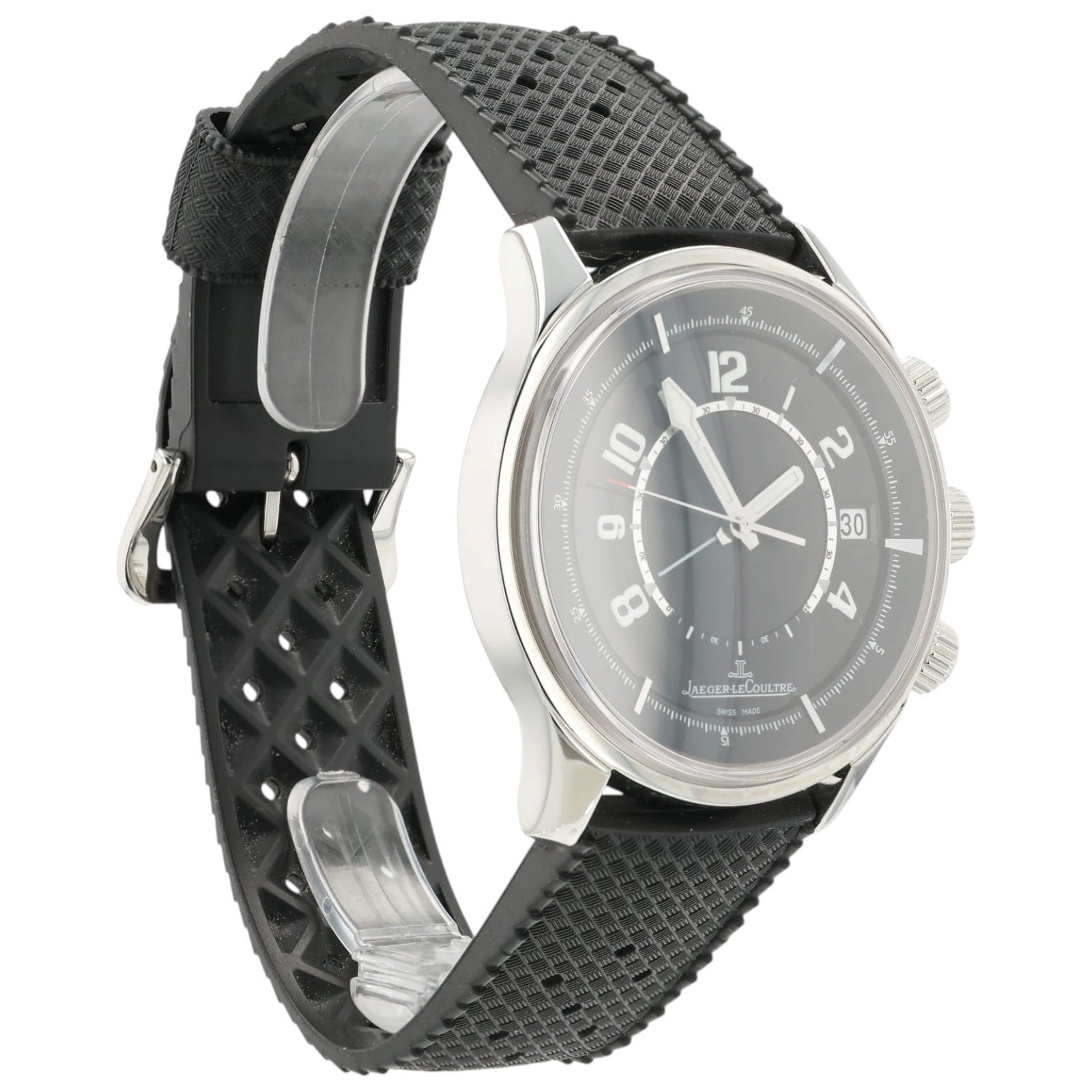 LeCoultre AMVOX Aston Martin Black Dial Steel 42mm Auto Alarm Watch 190.8.97