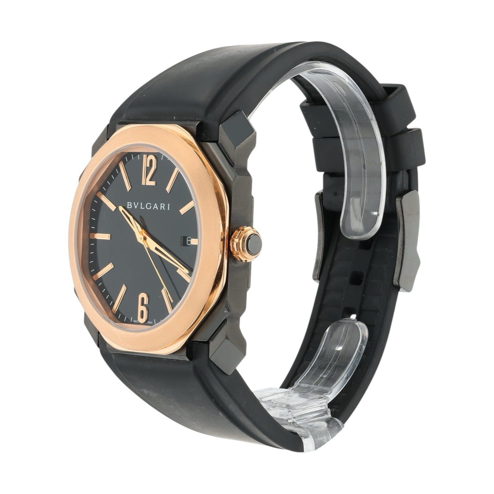 Bulgari Octo Steel And Gold Black Dial 41mm Automatic Mens Watch BGO P 41 SG