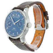 IWC Portuguese Annual Calendar Steel Blue Dial Automatic Mens Watch IW503502
