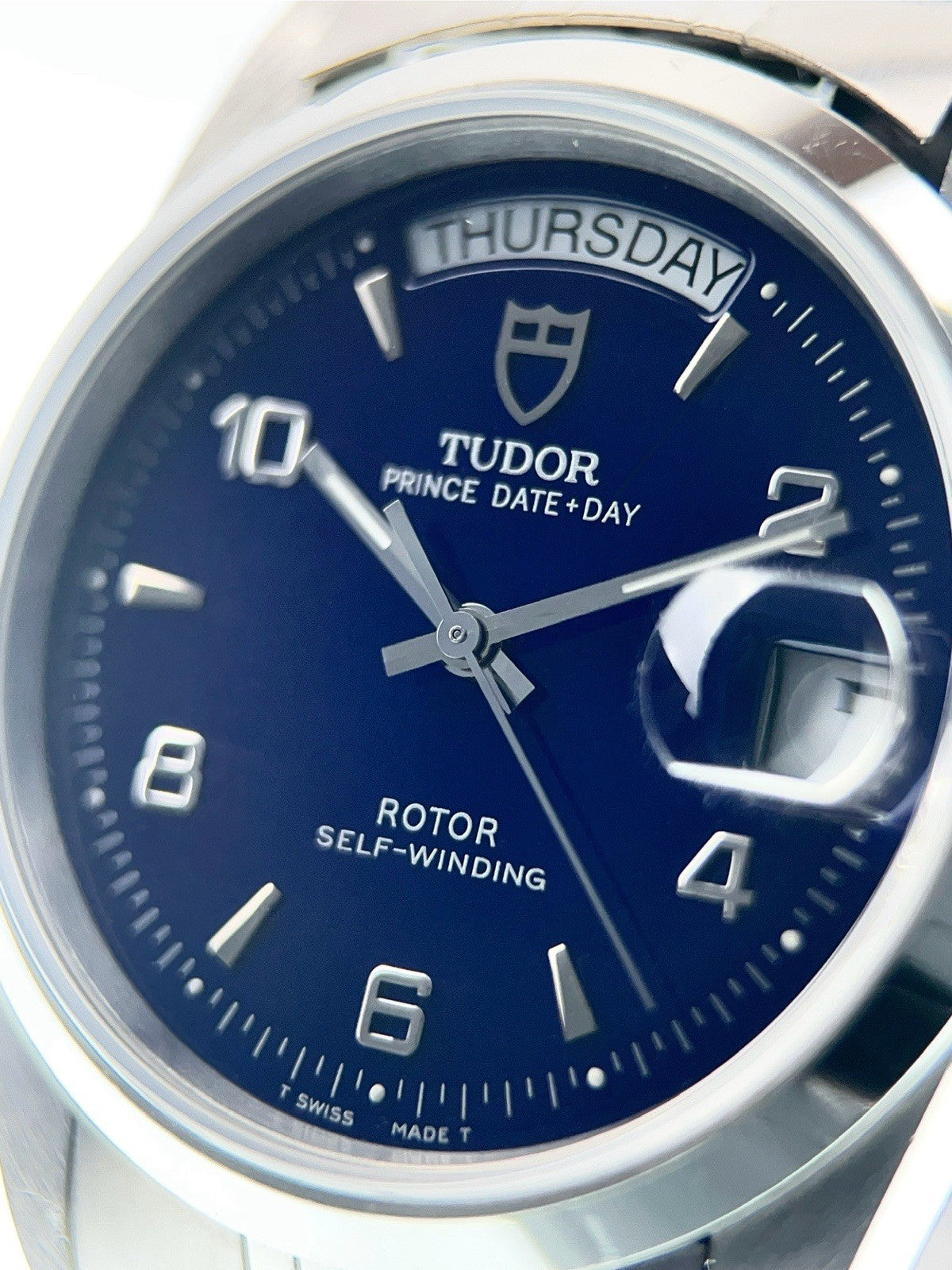 Tudor Prince Date Day Stainless Steel Blue Dial 36mm Automatic Mens Watch 76200