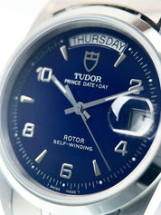 Tudor Prince Date Day Stainless Steel Blue Dial 36mm Automatic Mens Watch 76200