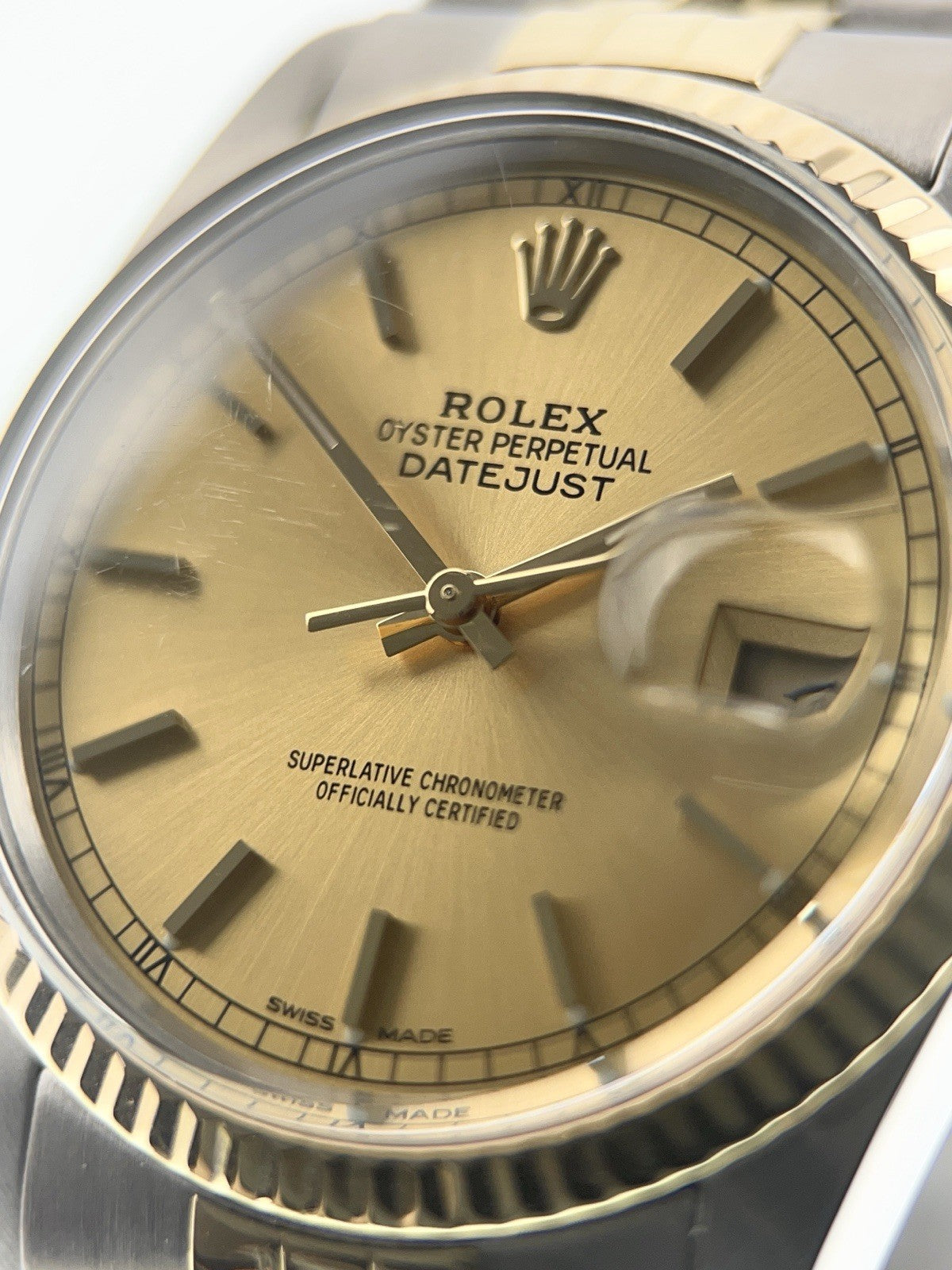 Rolex Datejust Steel & Gold Champagne Dial 36mm Automatic Movement Men’s 16013