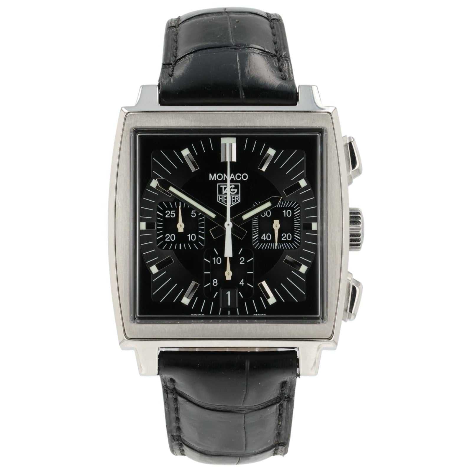 Tag Heuer Monaco Black Dial Stainless Steel 38mm Automatic Men’s Watch CW2111