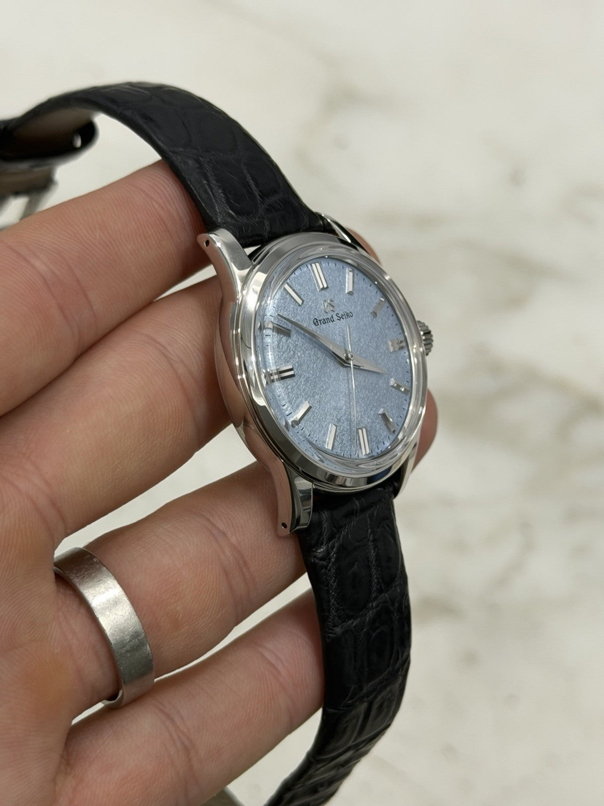 Grand Seiko Elegance Stainless Steel Blue Dial 37.3mm Watch SBGW283
