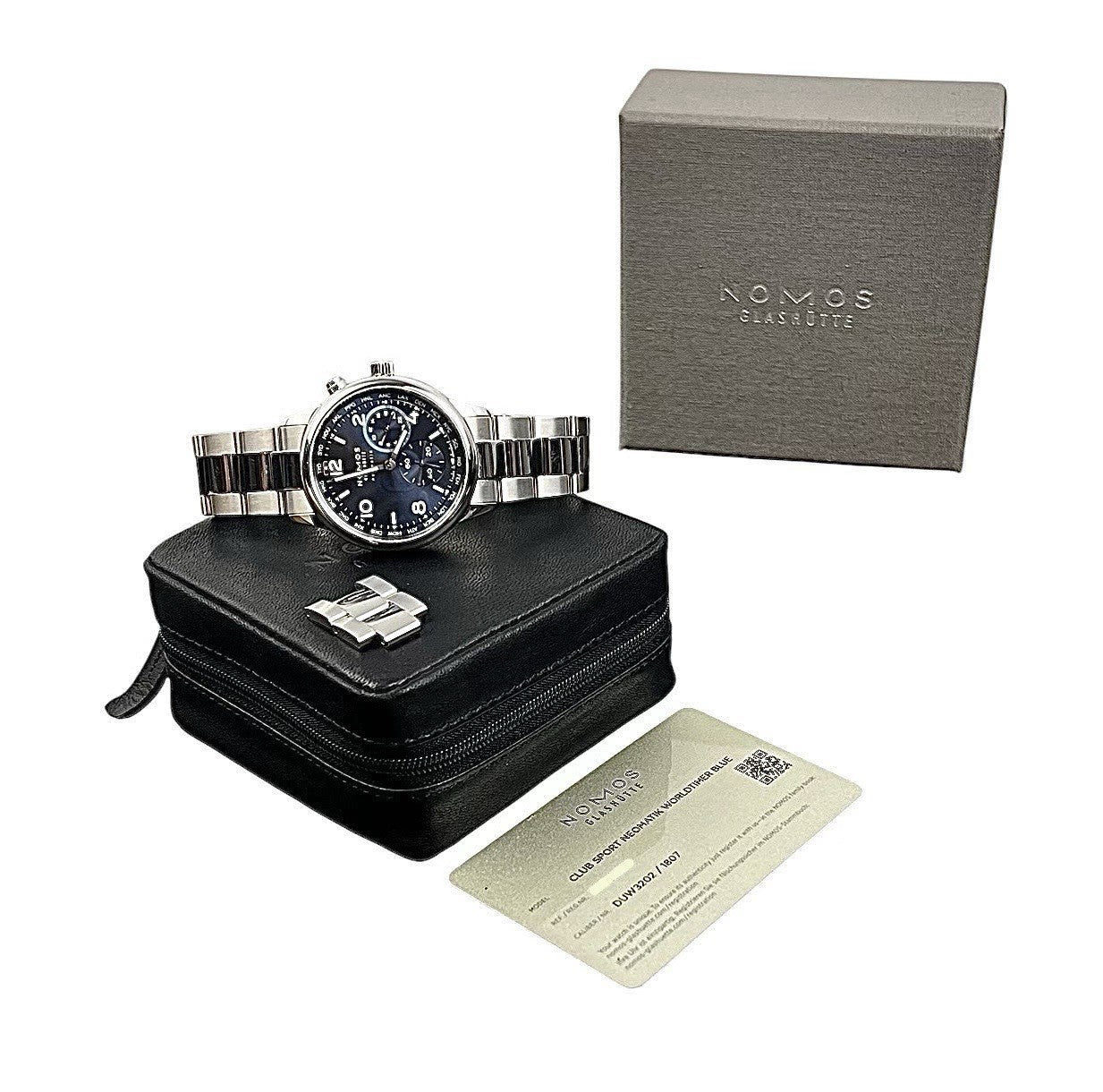 Nomos World Timer Blue Dial Stainless Steel 40mm Automatic Movement Mens Watch