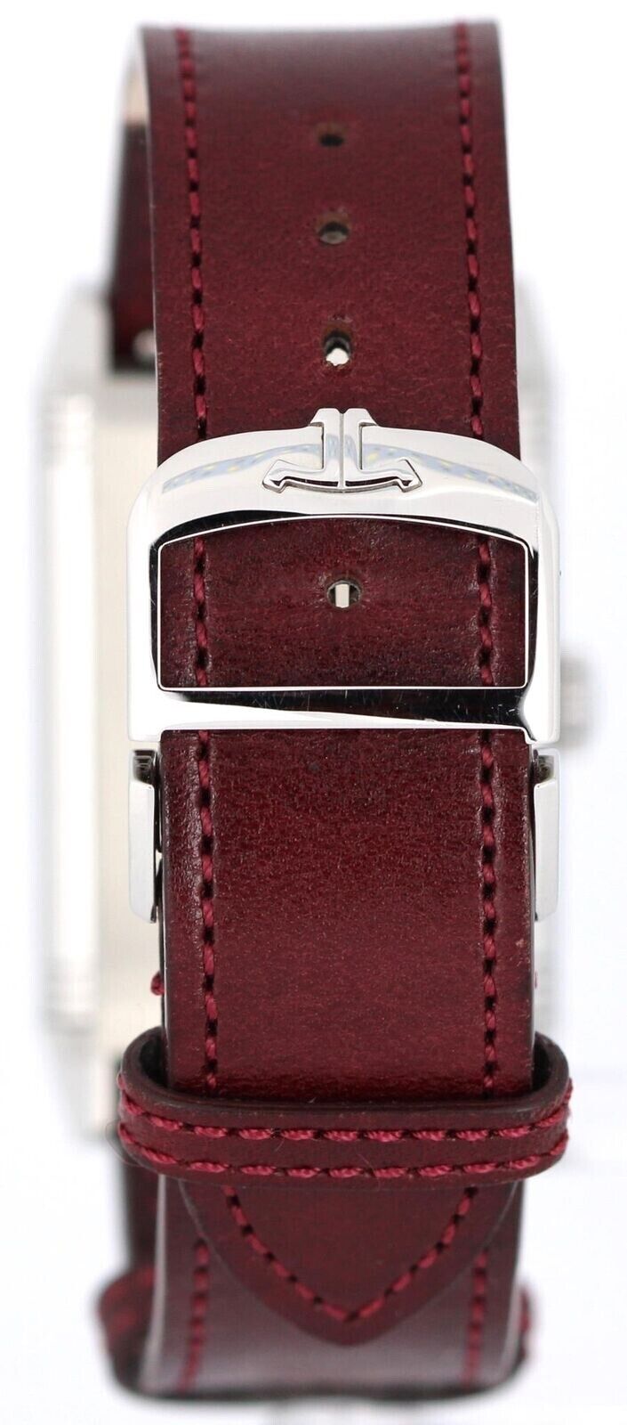 Jaeger LeCoultre Reverso Tribute Steel Manual Wind Burgundy 214.8.62 Watch