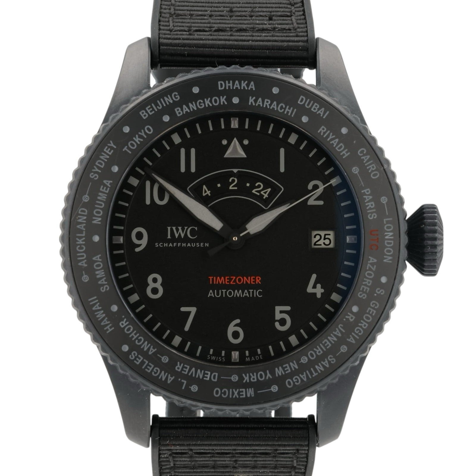 IWC Pilot Timezoner Top Gun Black Dial Ceramic 46mm Auto Men’s Watch IW395505