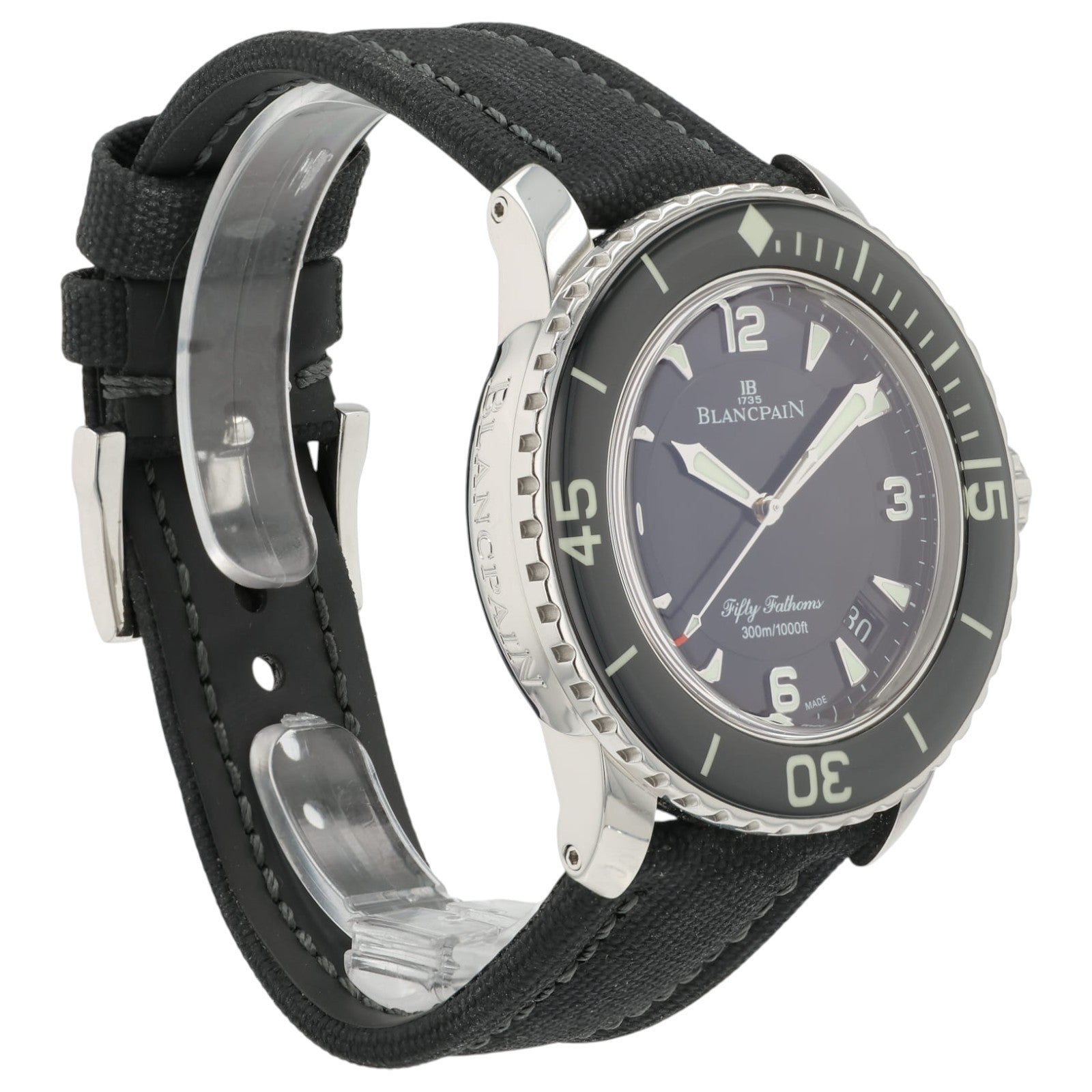 Blancpain Fifty Fathoms Black Dial Steel 45mm Automatic Mens Watch 5015-1130-52A
