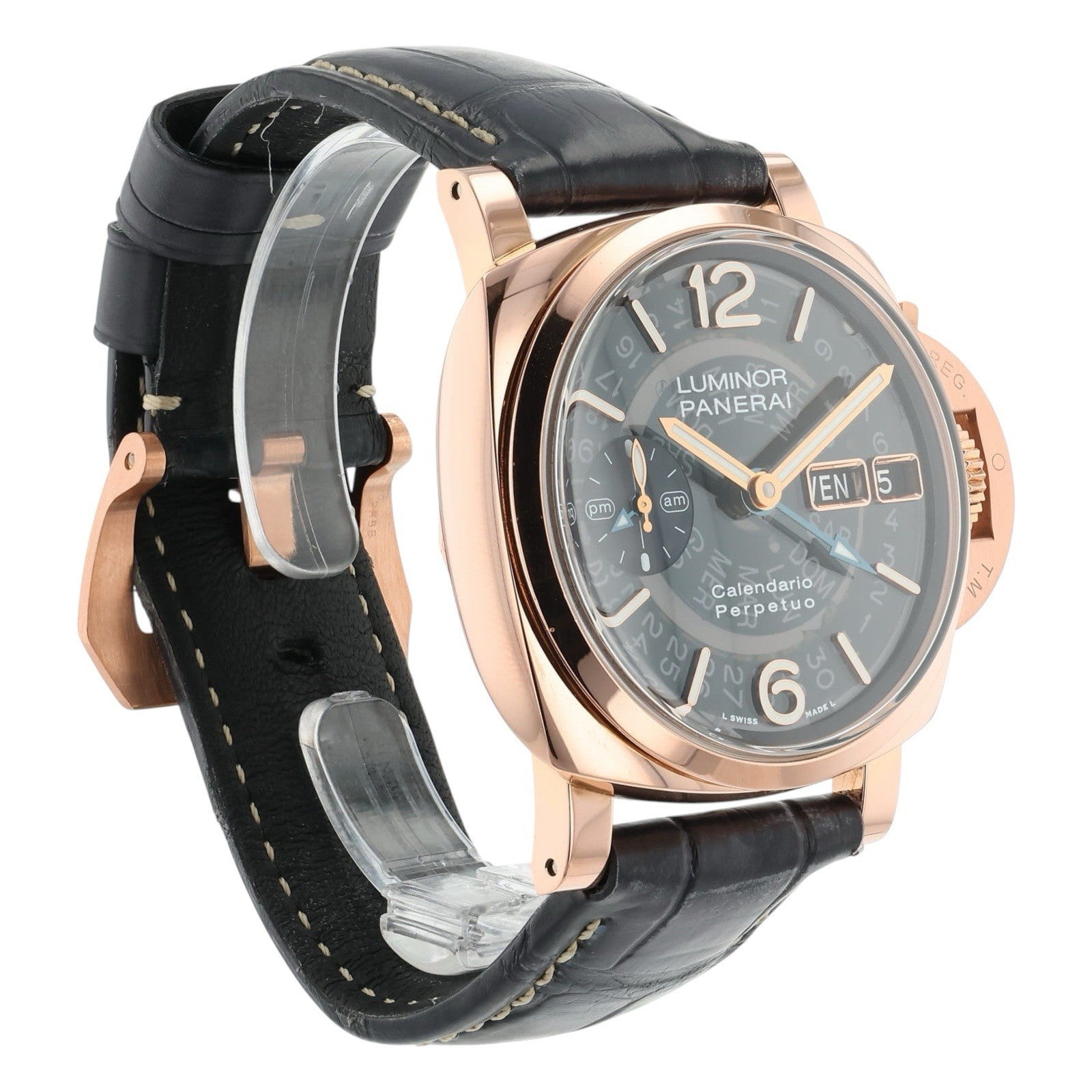Panerai Luminor Goldtech 18k Rose Gold Black Dial 47mm Automatic Mens PAM01269